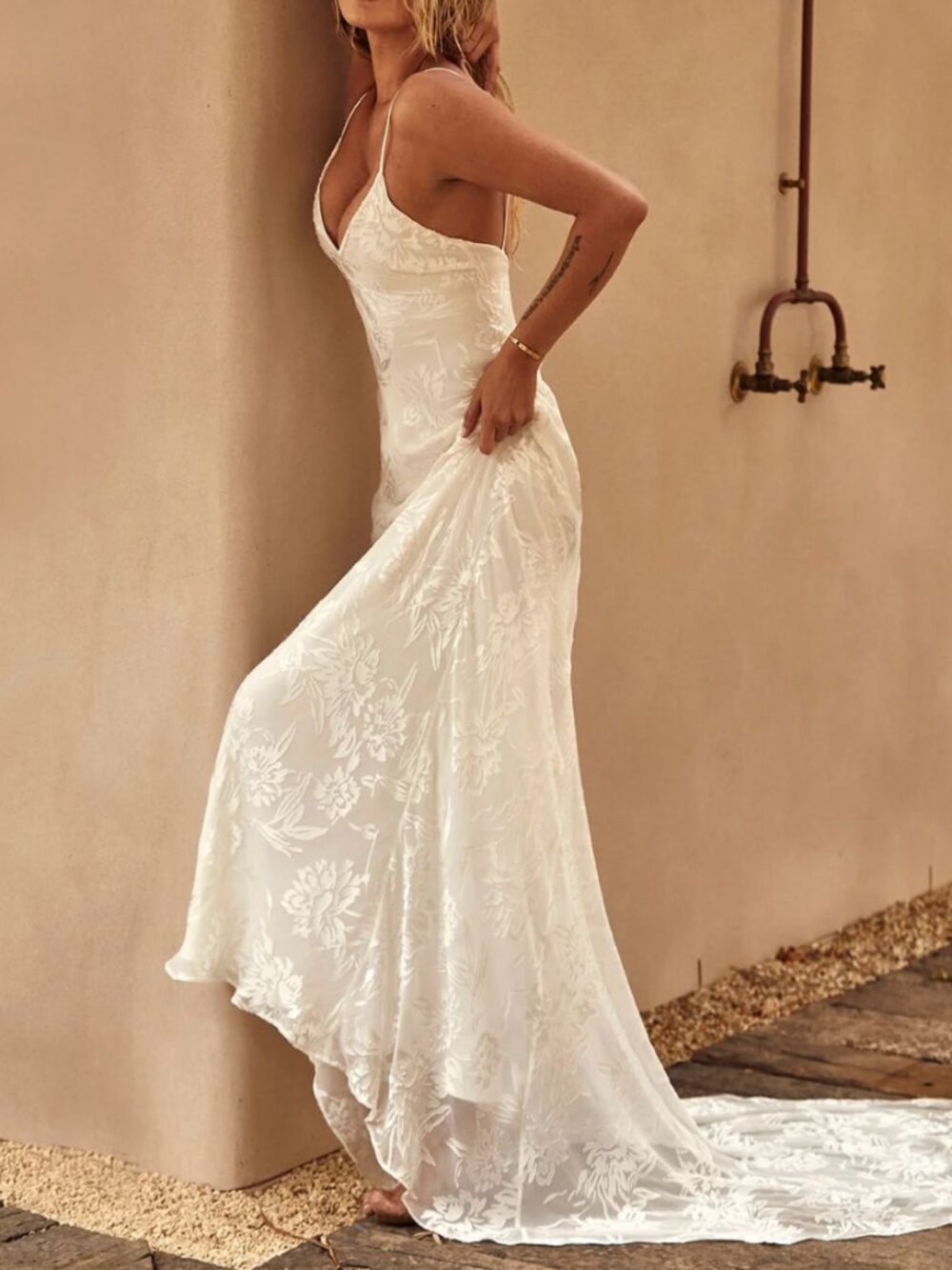 Boutique White Silk Slip Wedding Dress - Size XS | Beach Wedding | Prom